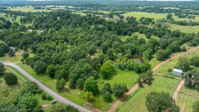 aerial view with a rural view