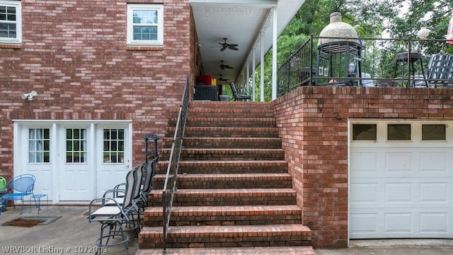 property entrance with a garage