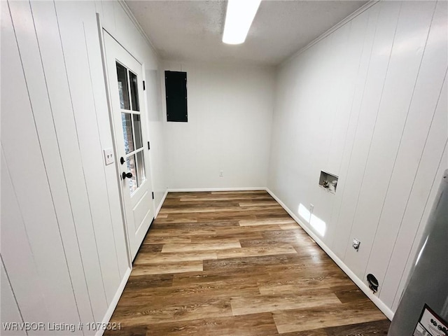 washroom featuring hardwood / wood-style floors and washer hookup