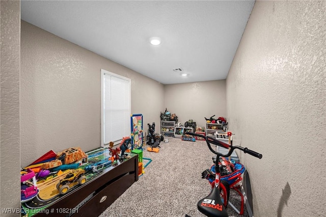 106595 S 4770th Rd, Muldrow, OK 74948 - game room featuring a textured wall, carpet, and recessed lighting