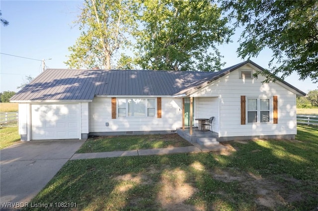106595 S 4770th Rd, Muldrow, OK 74948 - single story home with a garage, concrete driveway, and a metal roof
