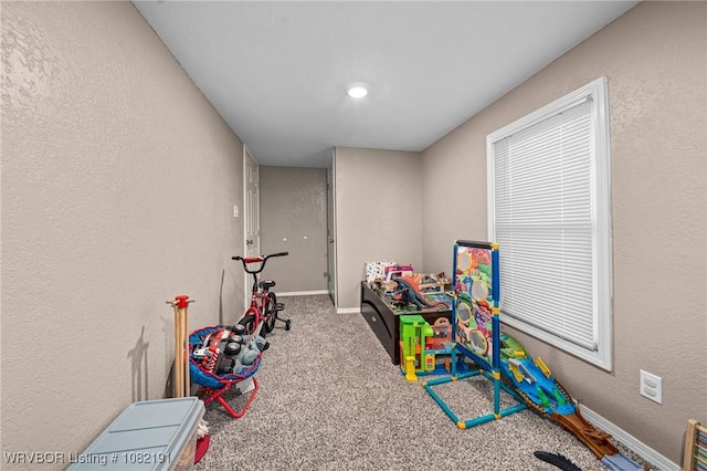 106595 S 4770th Rd, Muldrow, OK 74948 - recreation room featuring carpet floors and a textured wall