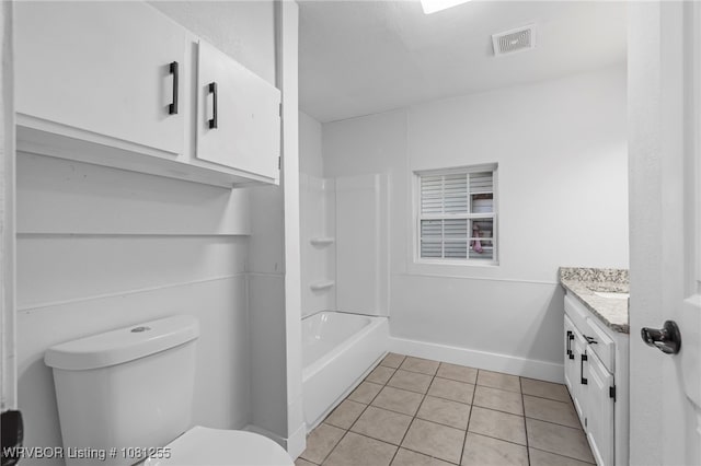 618 Sycamore St, Van Buren, AR 72956 - full bath with toilet, vanity, tile patterned floors, baseboards, and shower / washtub combination