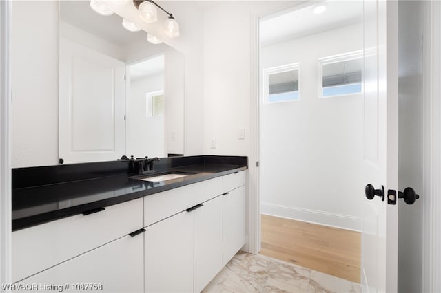 7631 Woodbine Ln, Fort Smith, AR 72916 - bathroom featuring vanity and marble finish floors