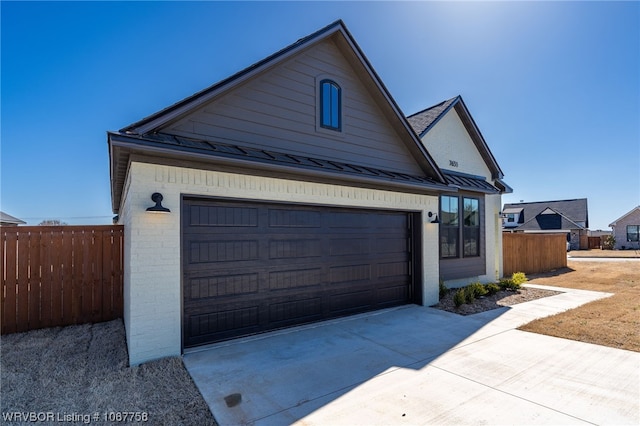 exterior space featuring a garage