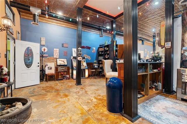 foyer with concrete floors