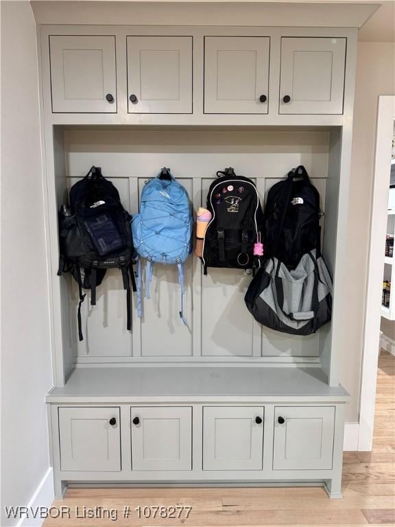 mudroom featuring light hardwood / wood-style floors