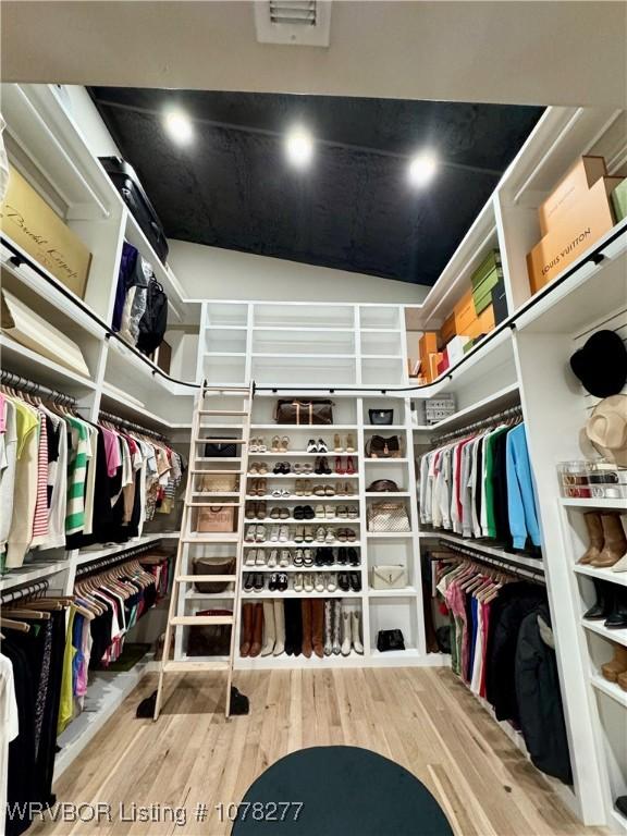 spacious closet featuring wood-type flooring