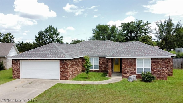 106 E Dora Ln, Poteau, OK 74953 - single story home featuring an attached garage, roof with shingles, concrete driveway, and a front yard