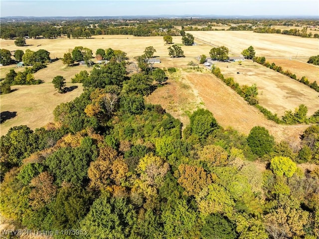 birds eye view of property with a rural view