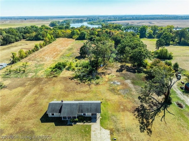 aerial view with a rural view