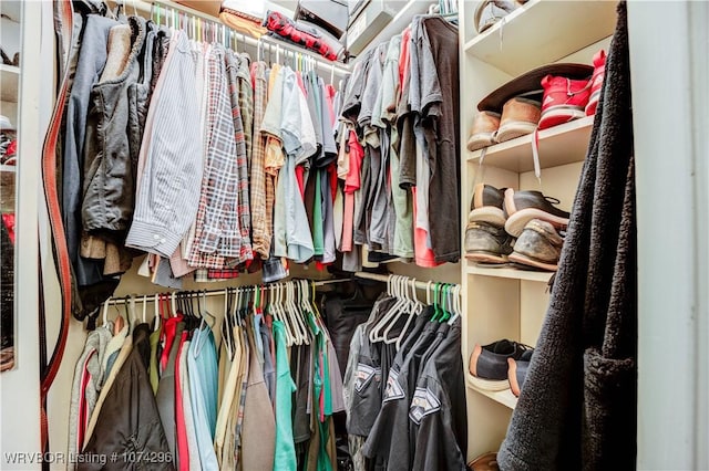 view of walk in closet