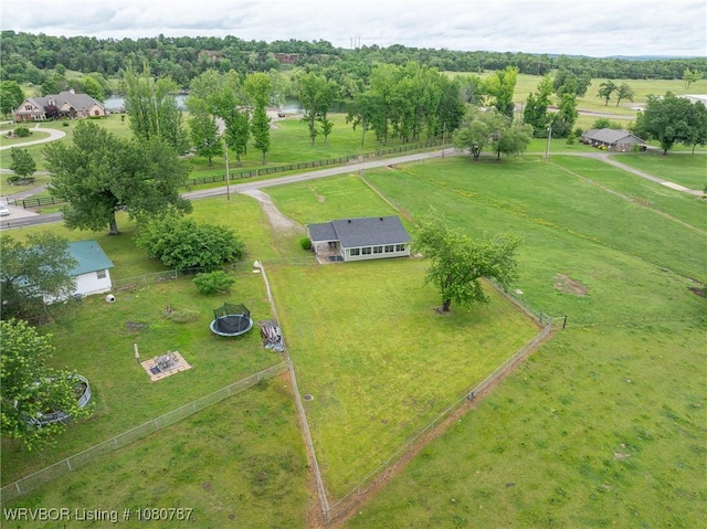 aerial view with a rural view