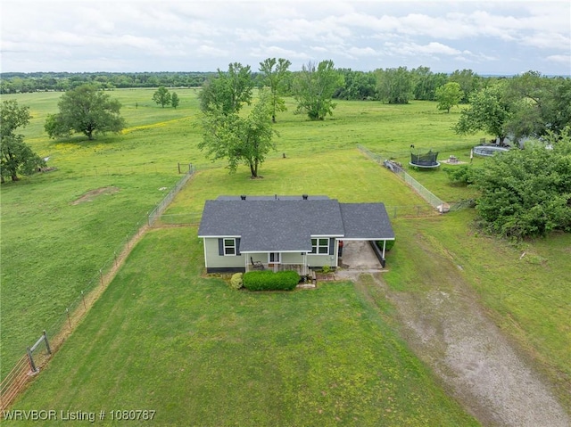 aerial view with a rural view
