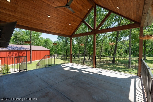 view of patio / terrace featuring a ceiling fan