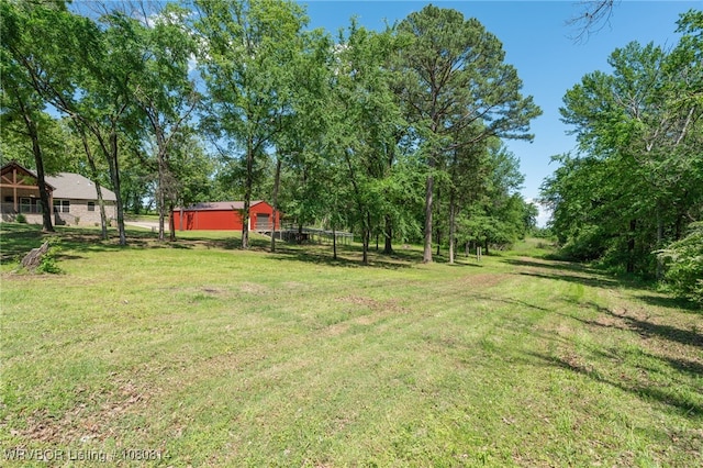 view of yard with an outdoor structure and an outbuilding