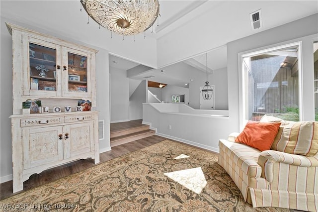 10301 Stoneleige St, Fort Smith, AR 72908 - interior space featuring wood finished floors, a chandelier, and baseboards