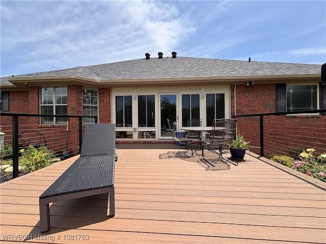 2420 Keystone Cir, Mulberry, AR 73947 - wooden terrace with outdoor dining area