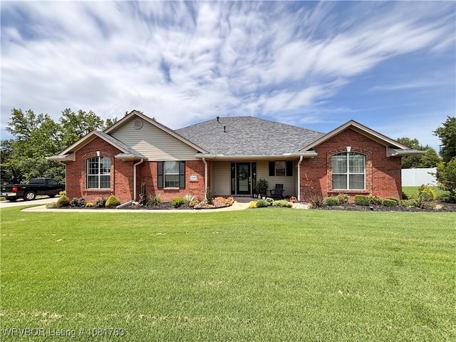 2420 Keystone Cir, Mulberry, AR 73947 - ranch-style home with brick siding and a front lawn