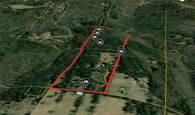 4018 Blue Hole Rd, Rudy, AR 72952 - aerial view of property's location with property parcel outlined