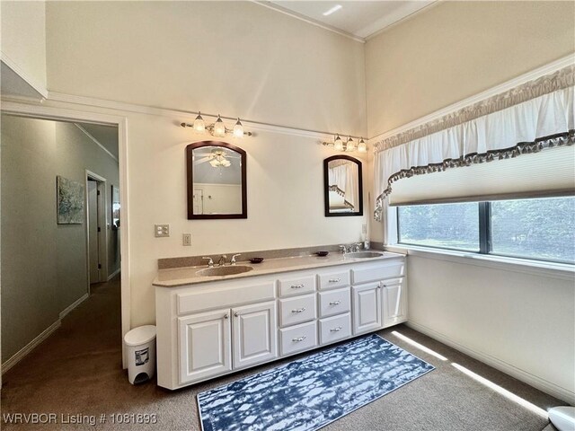 4018 Blue Hole Rd, Rudy, AR 72952 - full bathroom with double vanity and baseboards