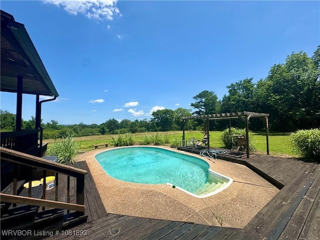 4018 Blue Hole Rd, Rudy, AR 72952 - outdoor pool featuring a pergola and a deck