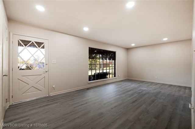 entryway featuring dark wood-type flooring