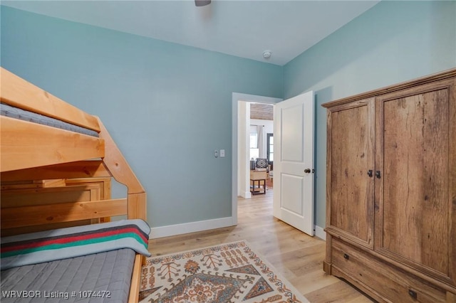 bedroom featuring light hardwood / wood-style flooring