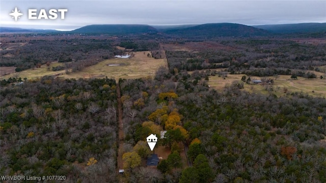 aerial view with a mountain view