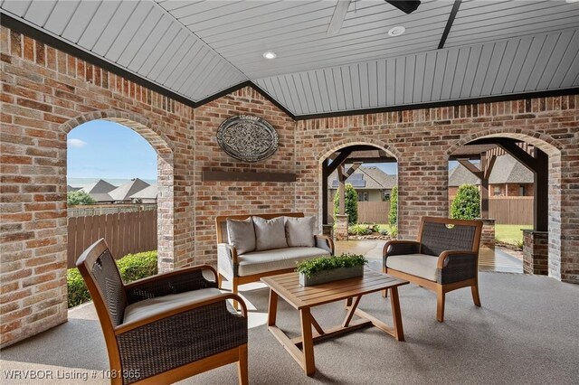 8404 Gatehouse Way, Fort Smith, AR 72916 - view of patio with an outdoor living space and ceiling fan