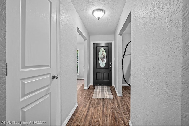 2509 Roxbury Ln, Fort Smith, AR 72908 - foyer with a textured wall, dark wood-style floors, and a textured ceiling