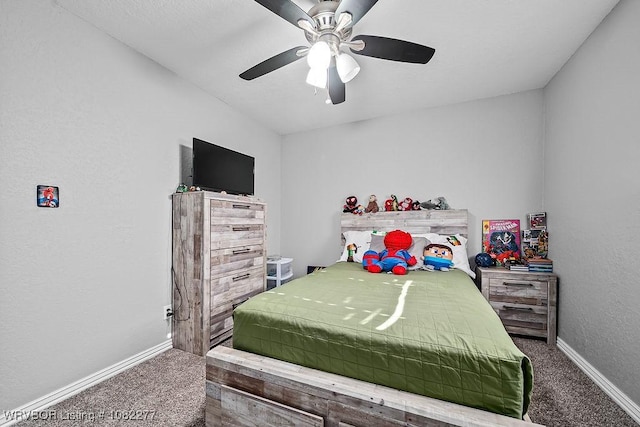 2509 Roxbury Ln, Fort Smith, AR 72908 - carpeted bedroom with a ceiling fan and a textured wall
