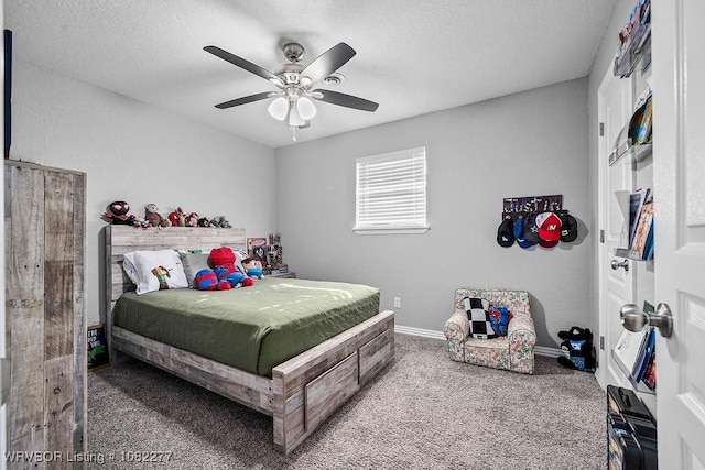2509 Roxbury Ln, Fort Smith, AR 72908 - bedroom featuring carpet, a textured ceiling, and a ceiling fan