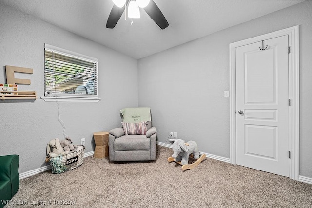 2509 Roxbury Ln, Fort Smith, AR 72908 - living area with carpet floors and ceiling fan