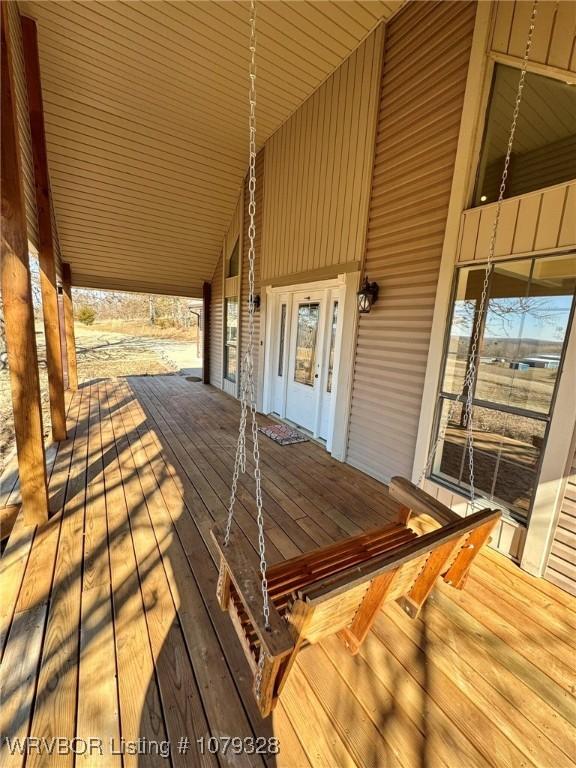 wooden deck with a porch