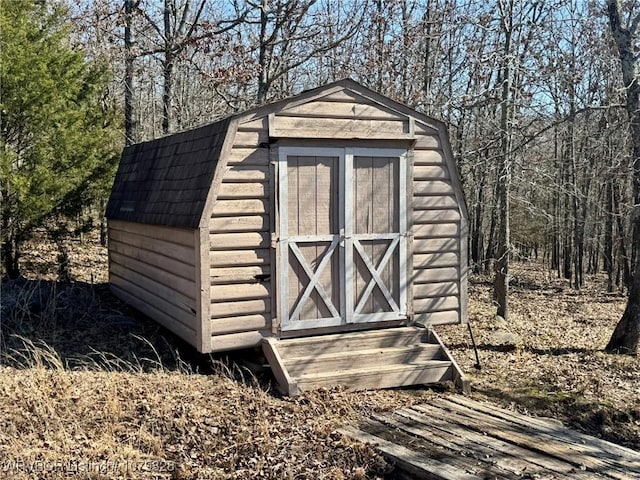 view of shed