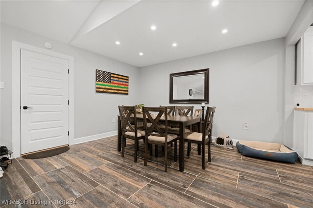 908 N 5th Ter, Barling, AR 72923 - dining space with dark wood finished floors, recessed lighting, and baseboards