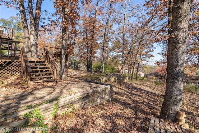 view of yard with a deck