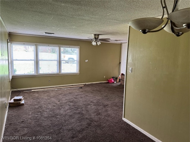 2006 Wolfe Ln, Fort Smith, AR 72901 - carpeted spare room featuring a textured ceiling, ceiling fan, and baseboards