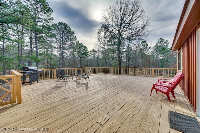 deck with area for grilling