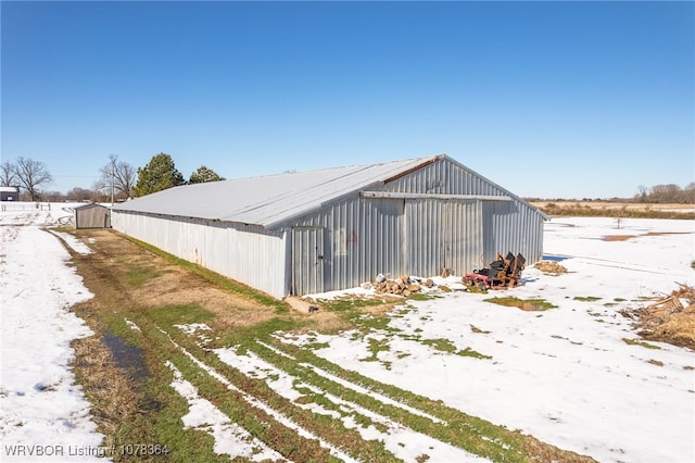 view of snow covered structure