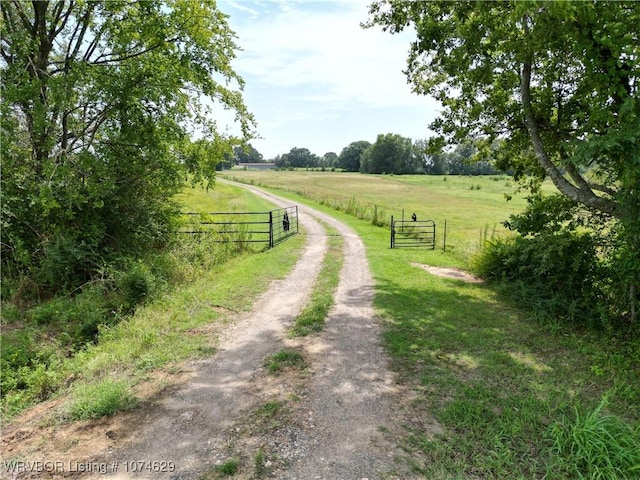 exterior space with a rural view