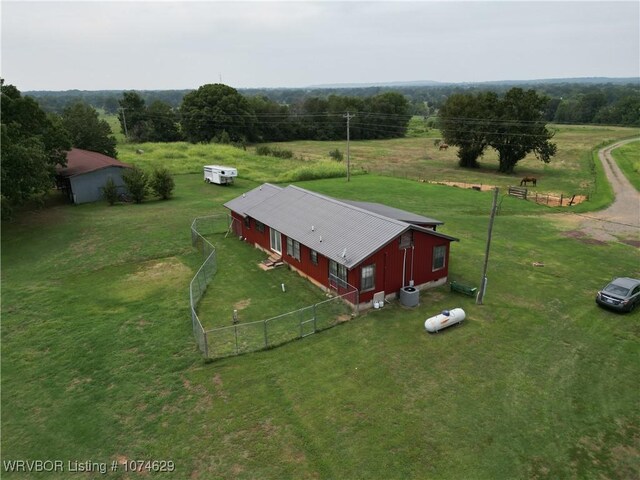 bird's eye view with a rural view