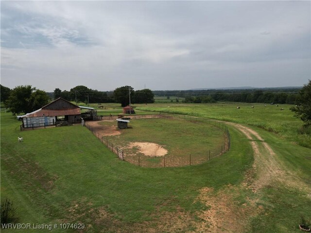 exterior space with a rural view