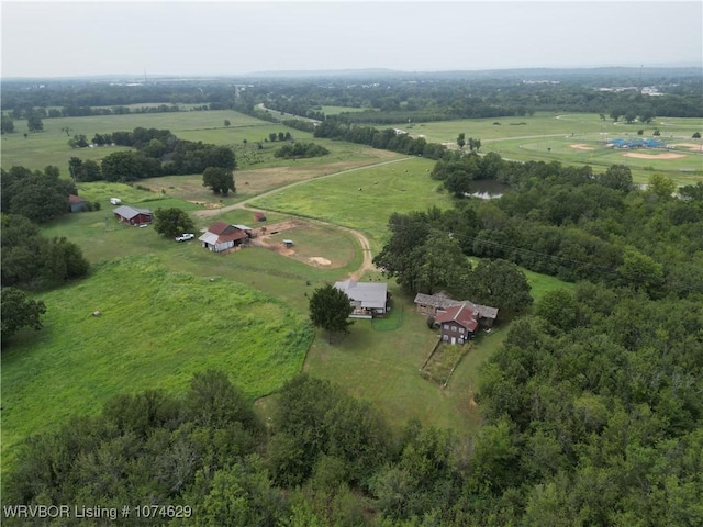 aerial view with a rural view