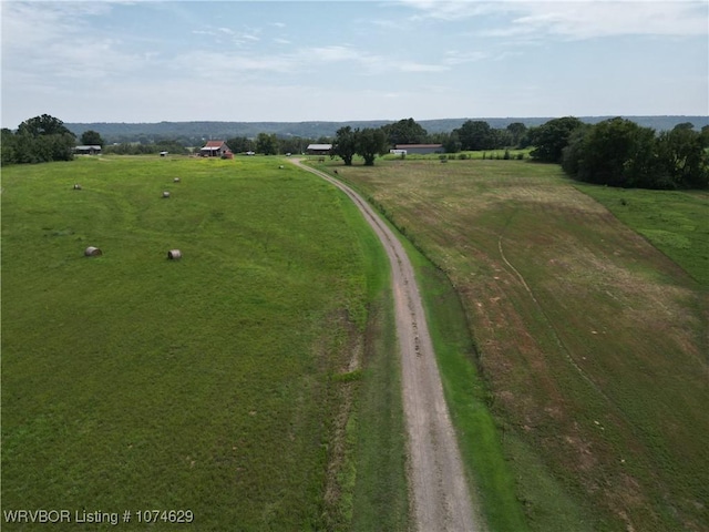 aerial view with a rural view