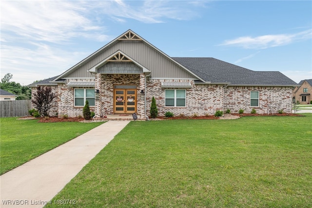 4100 Margate Dr, Fort Smith, AR 72903 - craftsman-style house with brick siding, fence, and a front yard