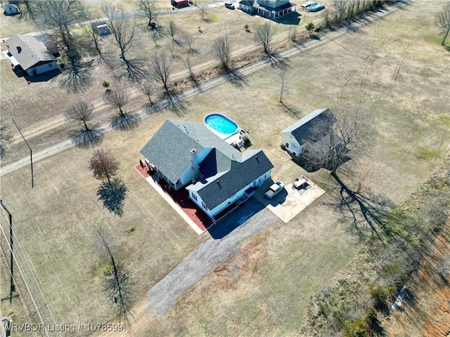 aerial view with a rural view