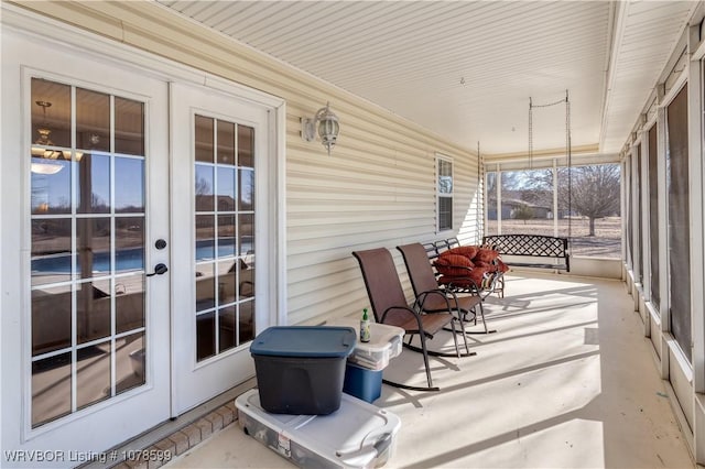 sunroom with french doors