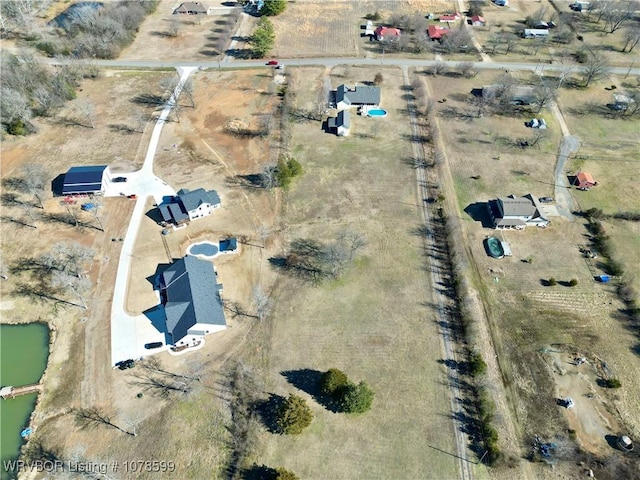 drone / aerial view featuring a rural view